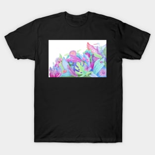 Beautiful painted fabulous flowers and leaves T-Shirt